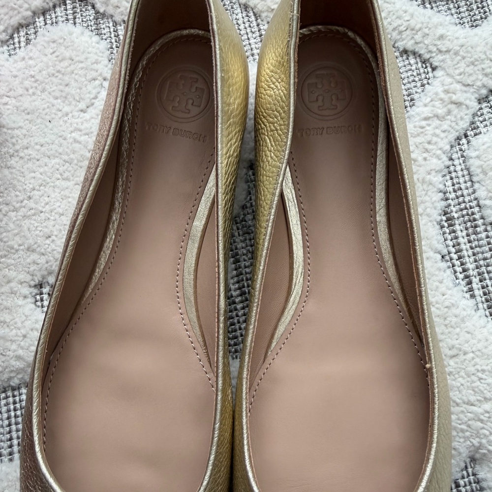 NEW tory Burch Claire ballet flat spark gold - Picture 5 of 7